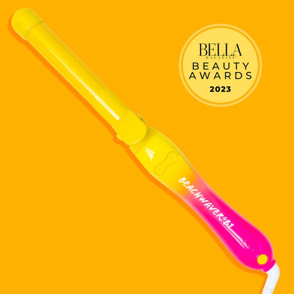 Pink and Yellow rotating Hair Curler. B1